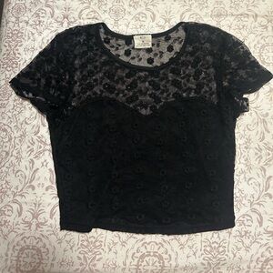 Black lace t-shirt